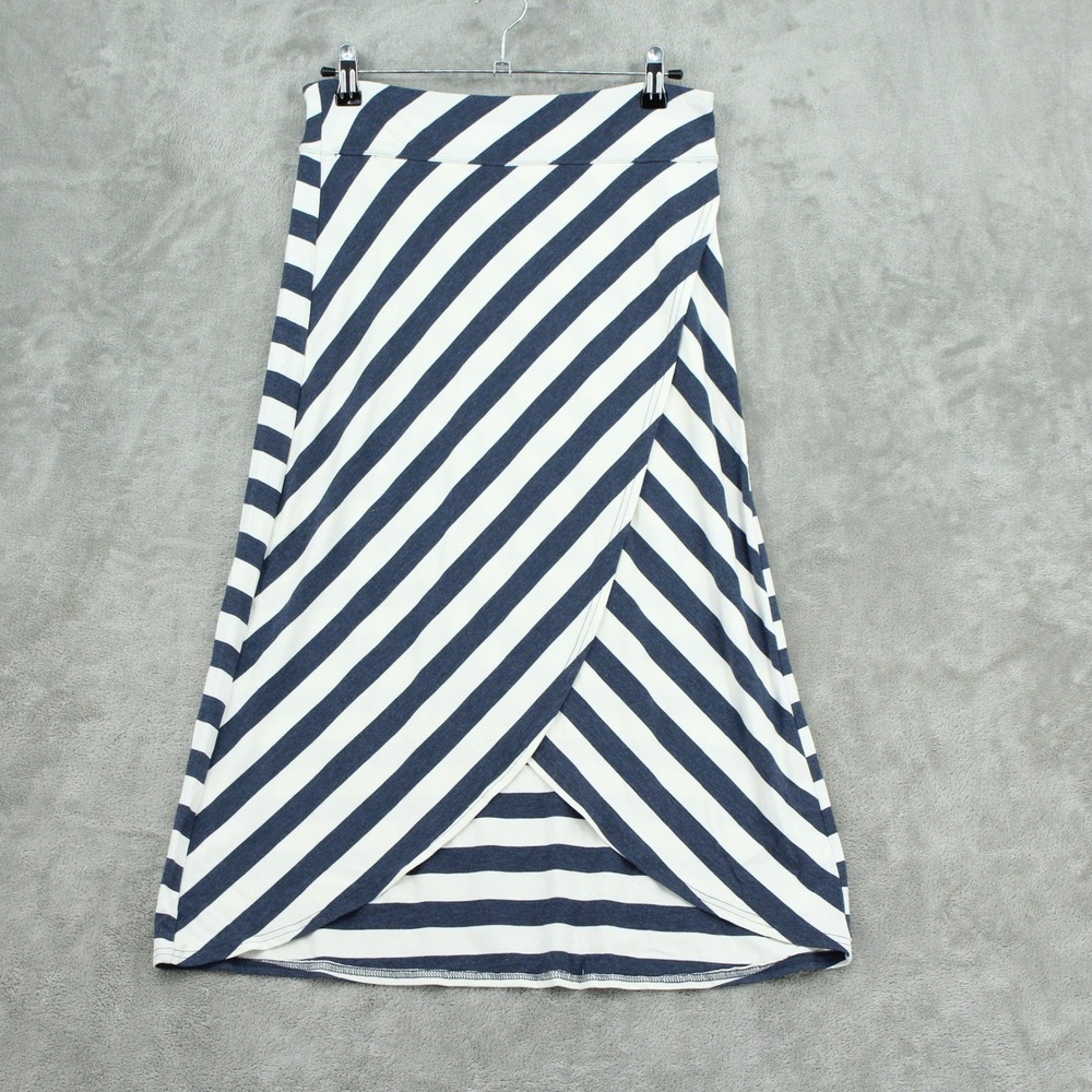 Athleta Skirt Women XS Ribbon‎ Tulip Midi Nautical Cabana Lounge Athleisure Navy